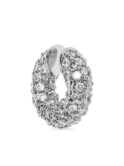 Jil Sander Cubic Zirconia Ear Cuff In 银色