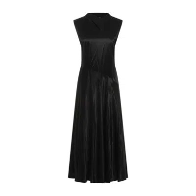 Jil Sander Elegant Cupro Long Dress For Women In Black