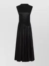 Jil Sander Black Cupro Long Dress In Black
