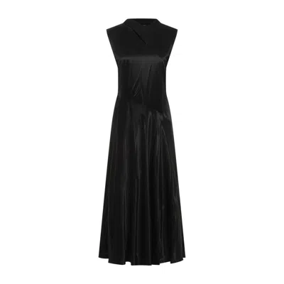 Jil Sander Cupro Maxi Dress With Neckline And Flowing Silhouette