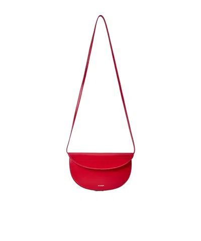 Jil Sander Curve Strap Wallet In Red