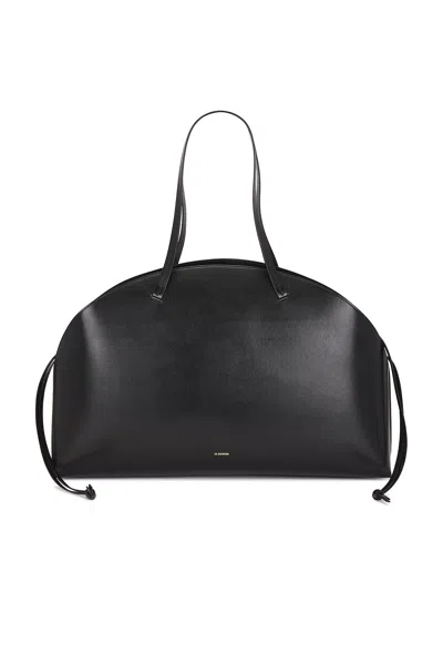 Jil Sander Curve Large Shoulder Bag In Black