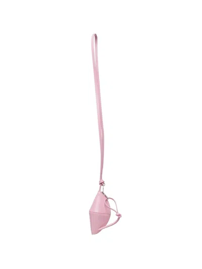 Jil Sander Curve Leather Pouch In Pink