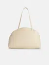 Jil Sander 'curve Media' White Leather Crossbody Bag In White