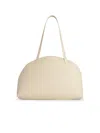 Jil Sander 'curve Media' Leather Crossbody Bag In White