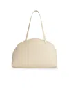 Jil Sander 'curve Media' Leather Crossbody Bag In White