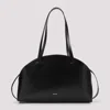 Jil Sander Curve Medium Black Leather Crossbody Bag In Black