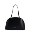 Jil Sander 'curve' Medium Leather Crossbody Bag In Black