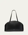 Jil Sander 'curve' Medium Leather Crossbody Bag In Black