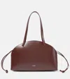 Jil Sander Chocolate Leather Medium Curve Shoulder Bag In Brown