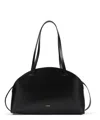 Jil Sander 'curve Medium' Black Shoulder Bag With Embossed Logo On The Front And Curved Design In Black