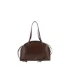 Jil Sander 'curve Medium' Brown Shoulder Bag With Embossed Logo On The Front And Curved Design