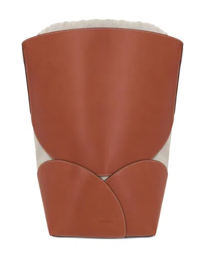 Jil Sander Curve Shoulder Bag In Brown