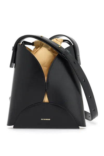 Jil Sander Small Curve Cross Body Bag In Black
