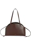 Jil Sander Chocolate Leather Medium Curve Shoulder Bag
