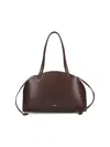 Jil Sander 'curve Medium' Brown Shoulder Bag With Embossed Logo On The Front And Curved Design