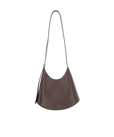 Jil Sander Curved Base Bag In Brown