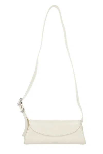 Jil Sander Curved Flap Shoulder Bag In Smooth Calf Leather In Multi