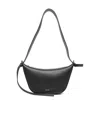 Jil Sander Curved Knotted Shoulder Bag In Black