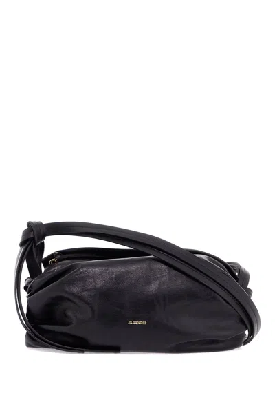 Jil Sander Black Rollup Small Square Belt Bag In 001 Black
