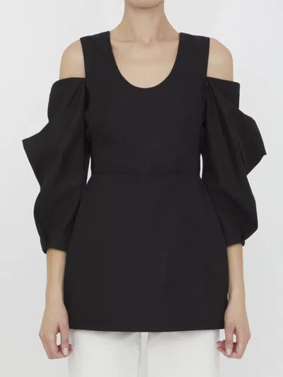 JIL SANDER CUT-OUT COTTON TOP