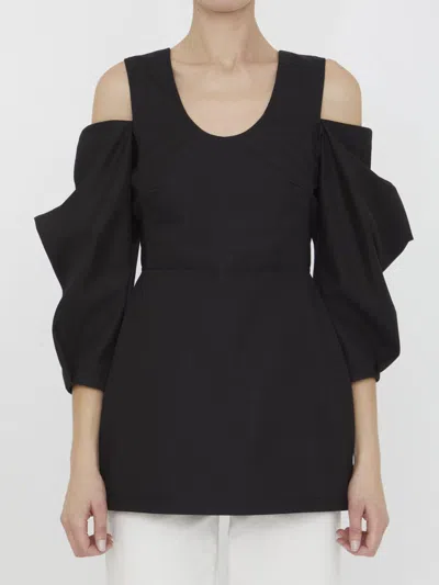 JIL SANDER CUT-OUT COTTON TOP