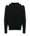Jil Sander Wool Sweater With Cut-out Shoulders And Sleeves In Black