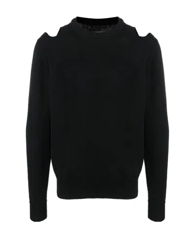 JIL SANDER JIL SANDER CUT-OUT DETAILED CREWNECK JUMPER
