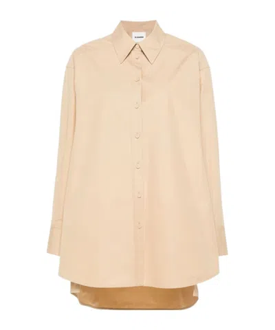 Jil Sander Cut Out-detail Cotton Shirt In Nude