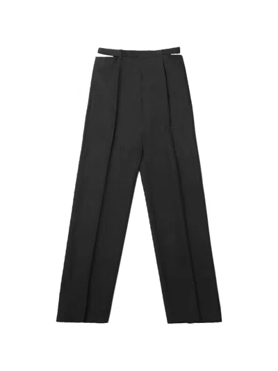 Jil Sander Cut-out-detail Trousers In Black