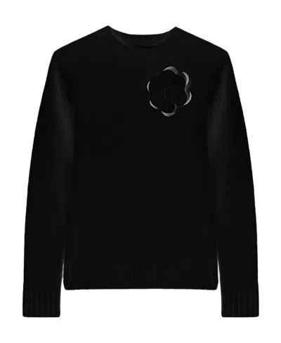 Jil Sander Cut-out Detail Wool Jumper In Black