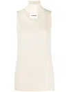 Jil Sander Cut-out Knitted Vest Top In Neutrals