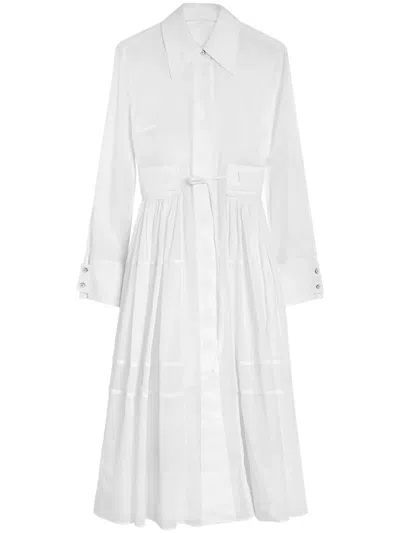 Jil Sander Cut-out Shirt Dress In White
