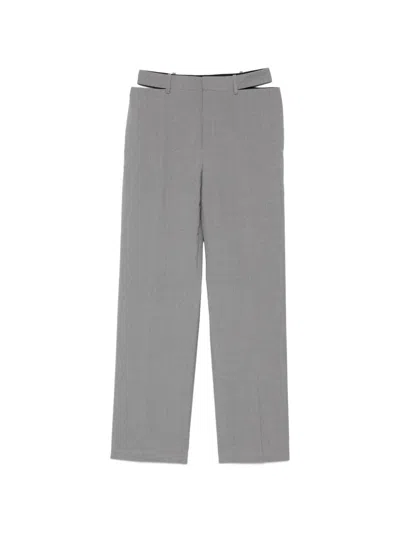 Jil Sander Cut-out Trousers In Gray