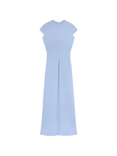 Jil Sander Cut-out Satin Dress In Blue
