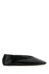 Jil Sander Woman Ballet Flats Black Size 10 Soft Leather In 001