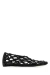 Jil Sander Cutout Knotted Leather Ballet Flats In Black
