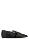 Jil Sander Smooth Leather Ballerinas In Black