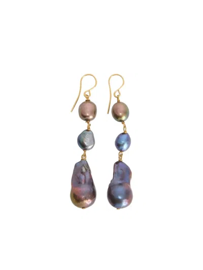 Jil Sander Dangle Earrings In Gold