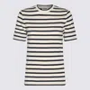 Jil Sander Dark Blue And White Cotton T-shirt In Multi