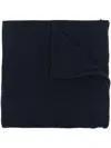 Jil Sander Luxe Cable Knit Cashmere Scarf In Dark Blue