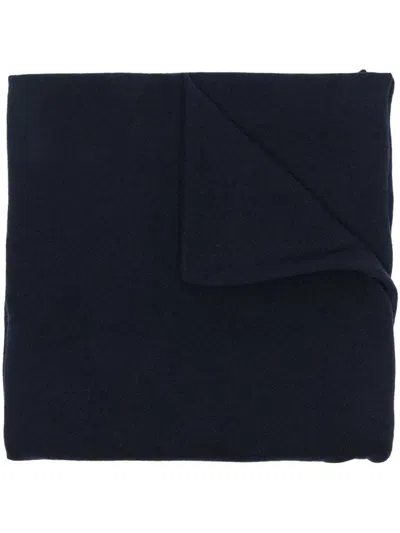 JIL SANDER DARK BLUE CASHMERE SCARF
