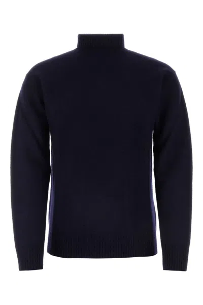 JIL SANDER DARK BLUE TURTLE NECK SWEATER