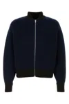 Jil Sander Dark Blue Wool Blend Cardigan In Blue