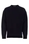 Jil Sander Oversize Wool Sweater With Longer Back And Slits In Dark Blue