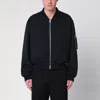 Jil Sander Dark Blue Zipped Bomber Jacket In Black