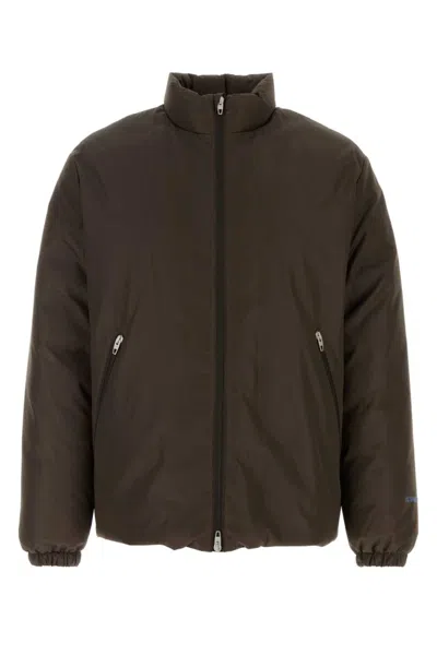 JIL SANDER DARK BROWN SOLID DOWN JACKET