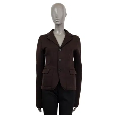 Pre-owned Jil Sander Dark Brown Wool Blend Blazer Jacket 36 S