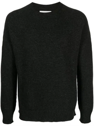 Jil Sander Wool Sweater With Classic Crew Neckline In Black