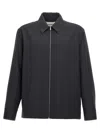 Jil Sander Minimalist Zippered Wool Overshirt In Black